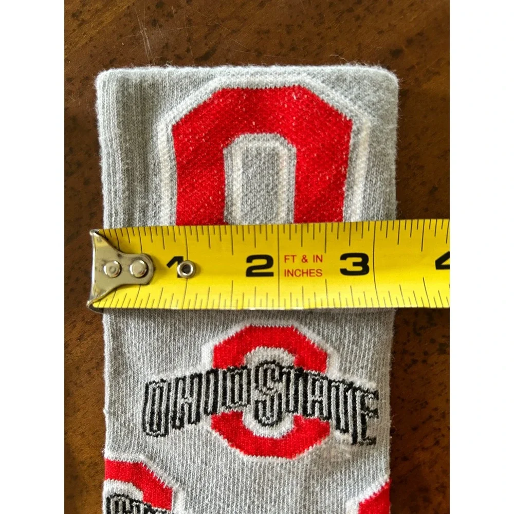 NWOT Ohio State Buckeyes NCAA Logo Crew Socks Scarlet Gray Unisex OSU Fan Gear
